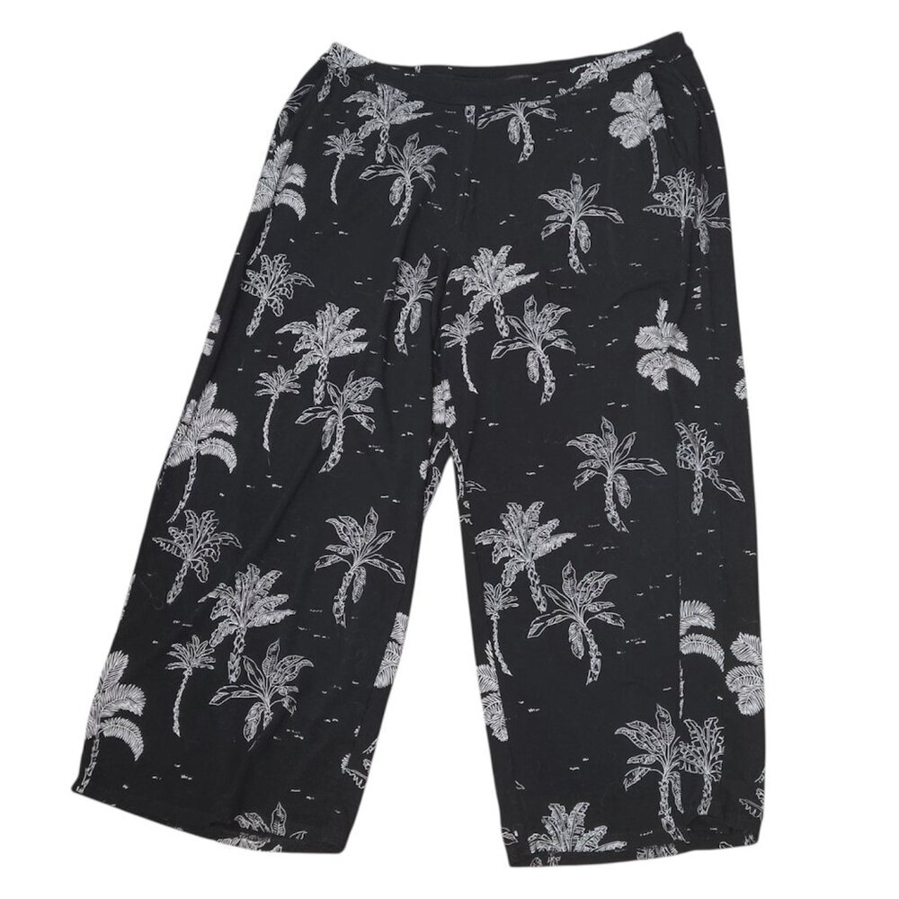 J. Jill Wearever Rayon Blend Tropical Cropped Pants XXL Full Leg Pull On